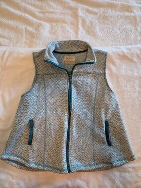 Old Ranch Brands Women's Collins Vest - Teal Fleece Herringbone Pattern